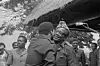 A black and white picture of Muhammad Ali giving a kiss to President Mobutu Sese Seko of Zaire, now the Democratic Republic of Congo, in Kinshasa.