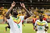 Senegal's Boulaye Dia celebrates scoring his team's fourth goal during the 2023 Africa Cup of Nations Group L qualifier match between Senegal and Mozambique.