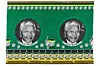 An image of the green and gold cloth with Nelson Mandela\u2019s face on it.