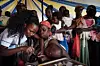​A child receives a shot during the launch of the extension of the world’s first malaria vaccine pilot program for children, coordinated by the World Health Organization (WHO), within Kenya’s lake-endemic region at Kimogoi Dispensary in Gisambai on March 7, 2023.