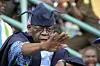 Bola Tinubu, one of the leaders of Nigeria's leading opposition All Progressive Congress, during a campaign rally at the Taslim Balogun Stadium in Lagos on January 30, 2015.