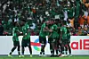 William Troost-Ekong of Nigeria celebrates with his teammates after scoring his goal during the TotalEnergies CAF Africa Cup of Nations final match between Nigeria and Ivory Coast at Olympic Stadium of Ebimpe on February 11, 2024 in Abidjan, Ivory Coast.