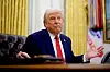 President Donald Trump gestures while speaking during an executive order signing event in the Oval Office of the White House on March 31, 2025 in Washington, DC.