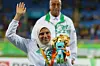 Gold medalist Asmahan Boudjadar of Algeria poses on the podium at the medal ceremony for Women's Shot Put - F33 during day 9 of the Rio 2016 Paralympic Games at the Olympic Stadium on September 16, 2016 in Rio de Janeiro, Brazil.