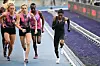 Faith Kipyegon running during the 'Breaking4' event - an attempt to become the first woman to run a mile in under four minutes, at Stade Charlety on June 26, 2025 in Paris.