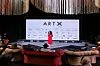 Tokini Peterside, the founder of ArtX, the first international art fair in West Africa, speaks at the opening of the ArtX annual art fair at the Federal Palace Hotel, Victoria Island, in Lagos on November 5, 2021.