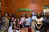 Stephanie Chisom Ozuo poses for a picture alongside participants at a career workshop organized in partnership with Black Girls in Tech Nigeria and Jameson. They\u2019re standing in front of a brick wall with the Jameson logo on it.